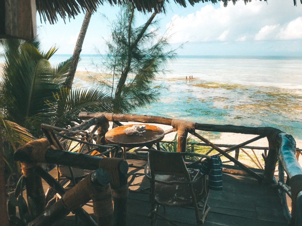 Aussicht vom Hotelbalkon in Kizimkazi, Sansibar